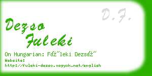dezso fuleki business card