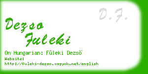 dezso fuleki business card